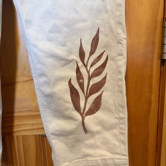 EVERLANE The Straight Leg Crop *Hand-Printed* Sandstone Size 12/14 - Picture 5 of 10